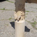 Carved post.